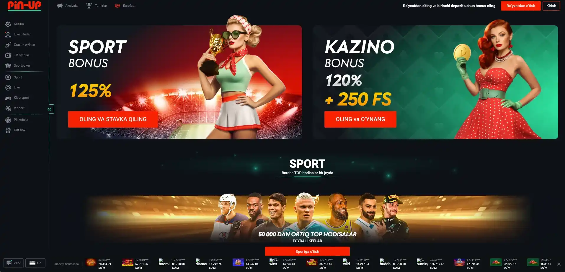 Pin Up Casino O'zbekiston — onlayn kazino platformasi